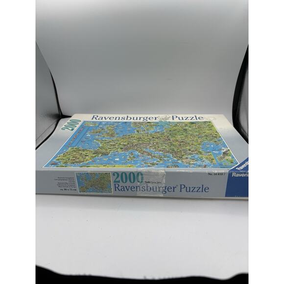 Ravensburger 2000 Piece Jigsaw Puzzle Illust Geograph Map of Europe 1997 Vintage - Picture 3 of 8